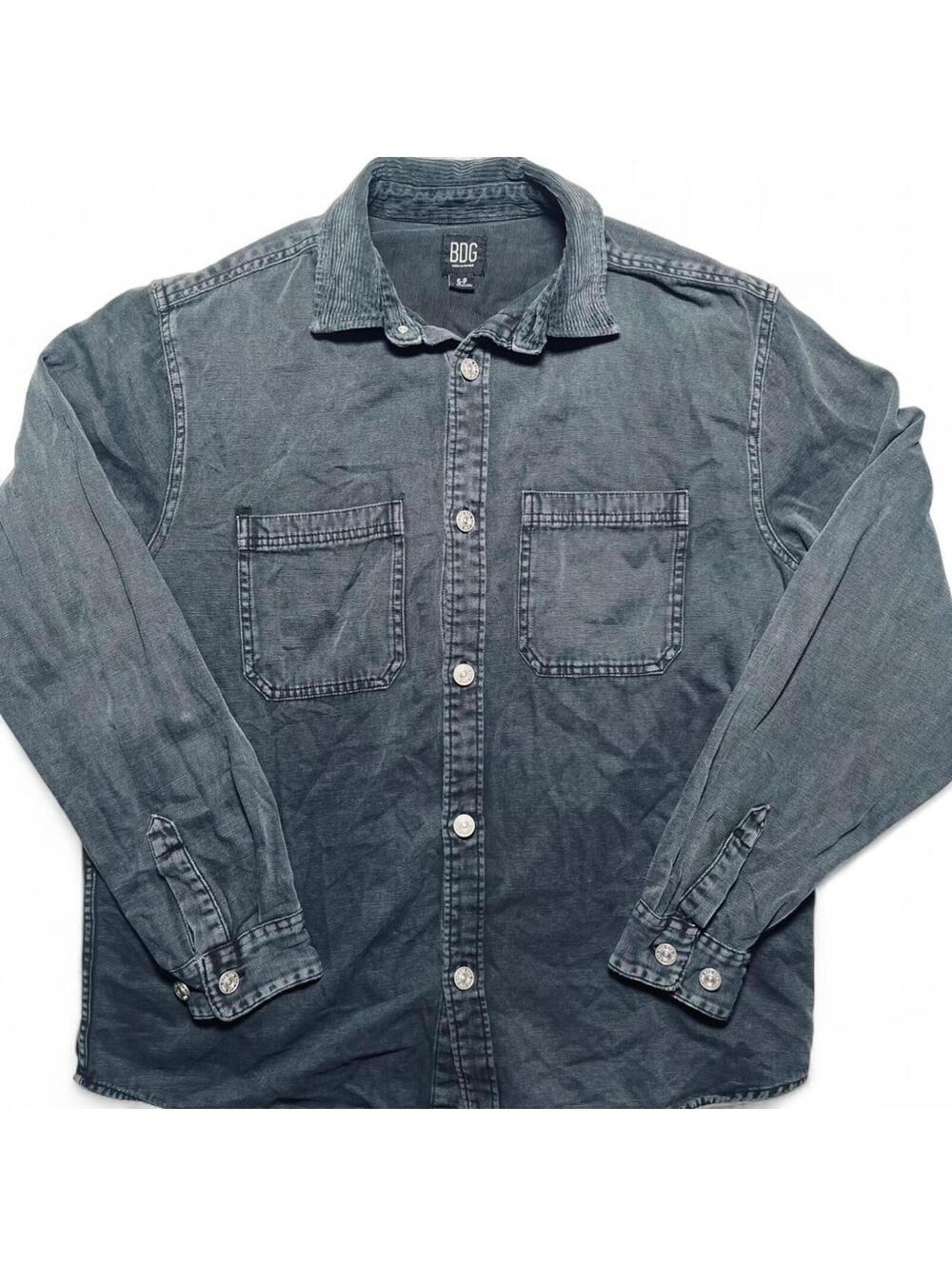 Men's Urban Outfitters BDG Black Corduroy Trucker Jacket Coat Size Small